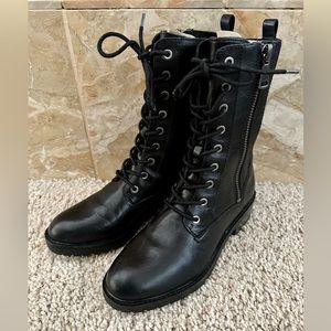 Naturalizer 27 Edit Camille Leather Combat Boots 8.5